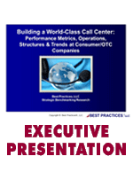 Building a World Class Center: Performance Metrics, Operations, Structures and Trends at Consumer/OTC Companies