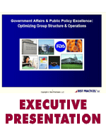 Government Affairs & Public Policy Excellence: Optimizing Group Structure & Operations